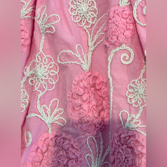 Kid's Dream Girls 5-6 Pink and White Embroidered Dress - Picture 6 of 6